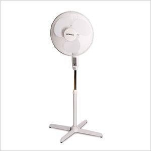 TECNOSHOP Ventilatore a piantana Howell 40 cm con timer + telecomando bianco